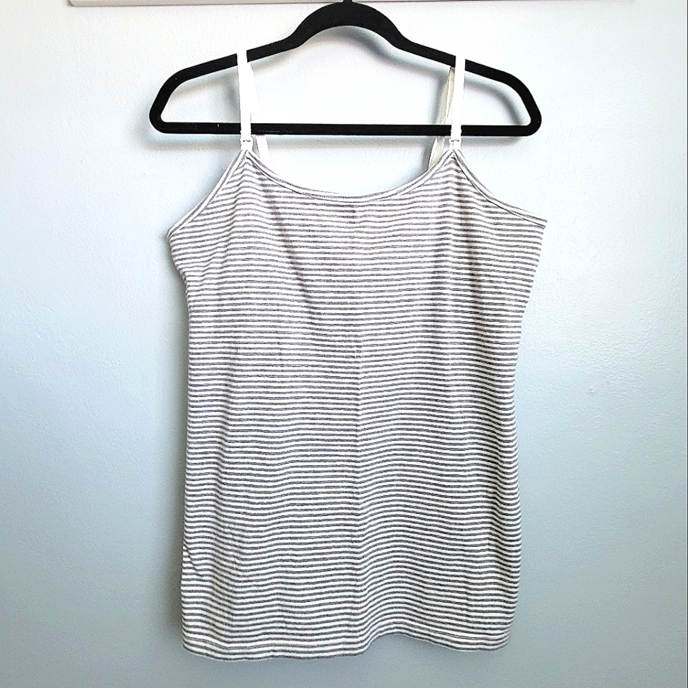 Grey Stripe Nursing Tank